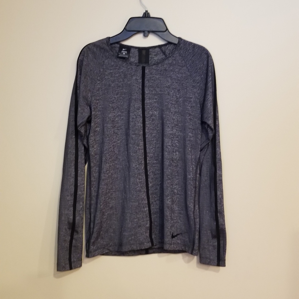 NIKE PRO Hypercool Gray Long Sleeve Workout Top  S - Picture 2 of 8